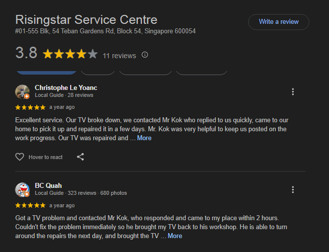 Rising Star Service Centre reviews