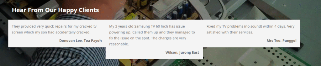 TV Repair Singapore Service Reviews