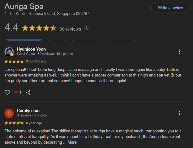 Auriga Spa reviews