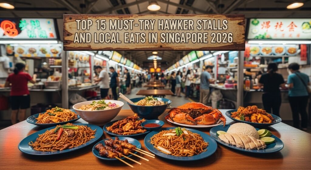 Top 15 must-try hawker stalls and local Singapore eats in 2026 featuring popular dishes, iconic food centres, and authentic local flavours.
