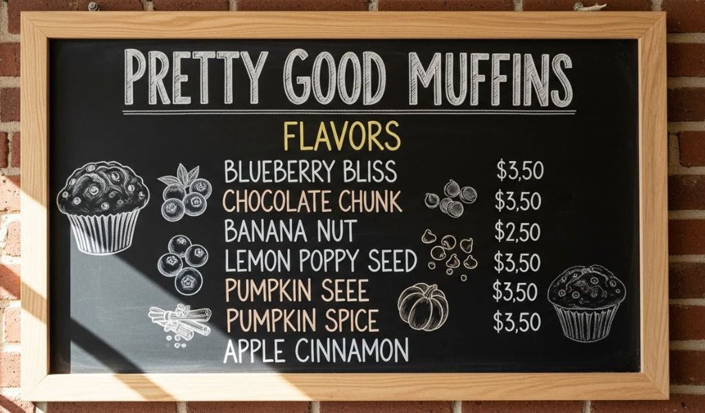 Read more about the article Pretty Good Muffins Menu