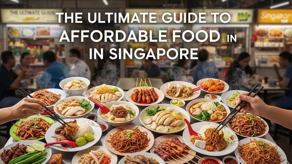 Affordable food options in Singapore including hawker stalls and local eateries