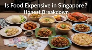 Is food expensive in Singapore breakdown showing hawker centre meals, café dining, and restaurant prices in 2026