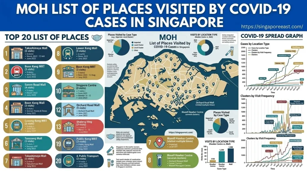 MOH List of Places Visited by COVID-19 Cases in Singapore