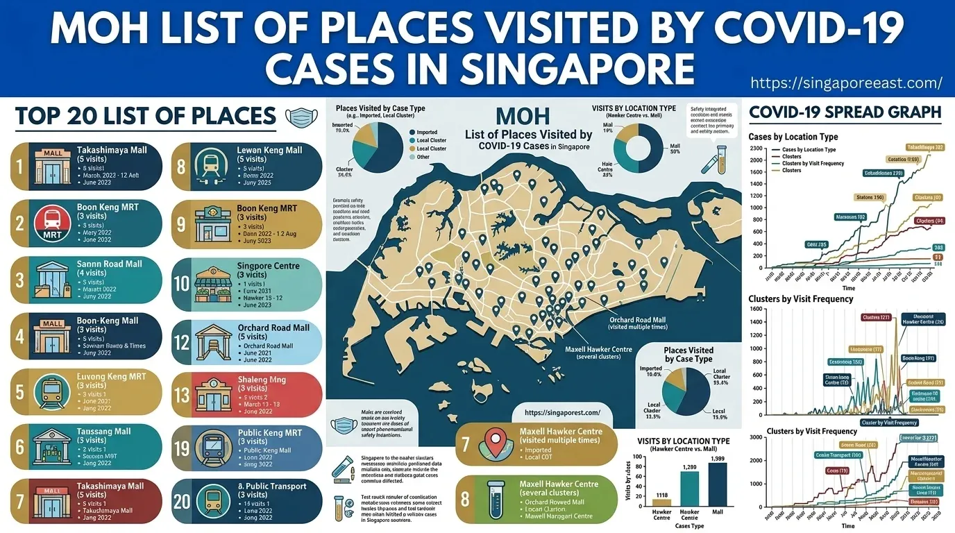 MOH List of Places Visited by COVID-19 Cases in Singapore