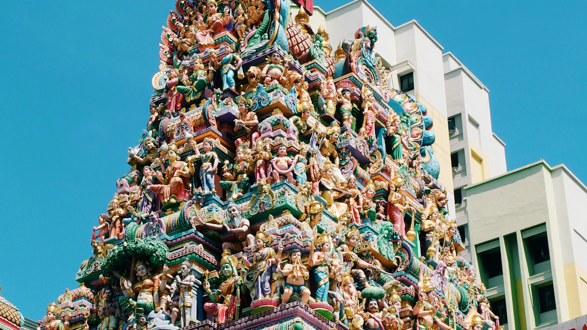 Singapore colourful cultural heritage festive buildings