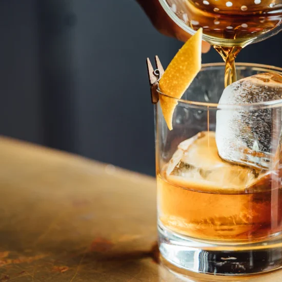 Layered liqueurs similar to a Flaming Lamborghini before ignition