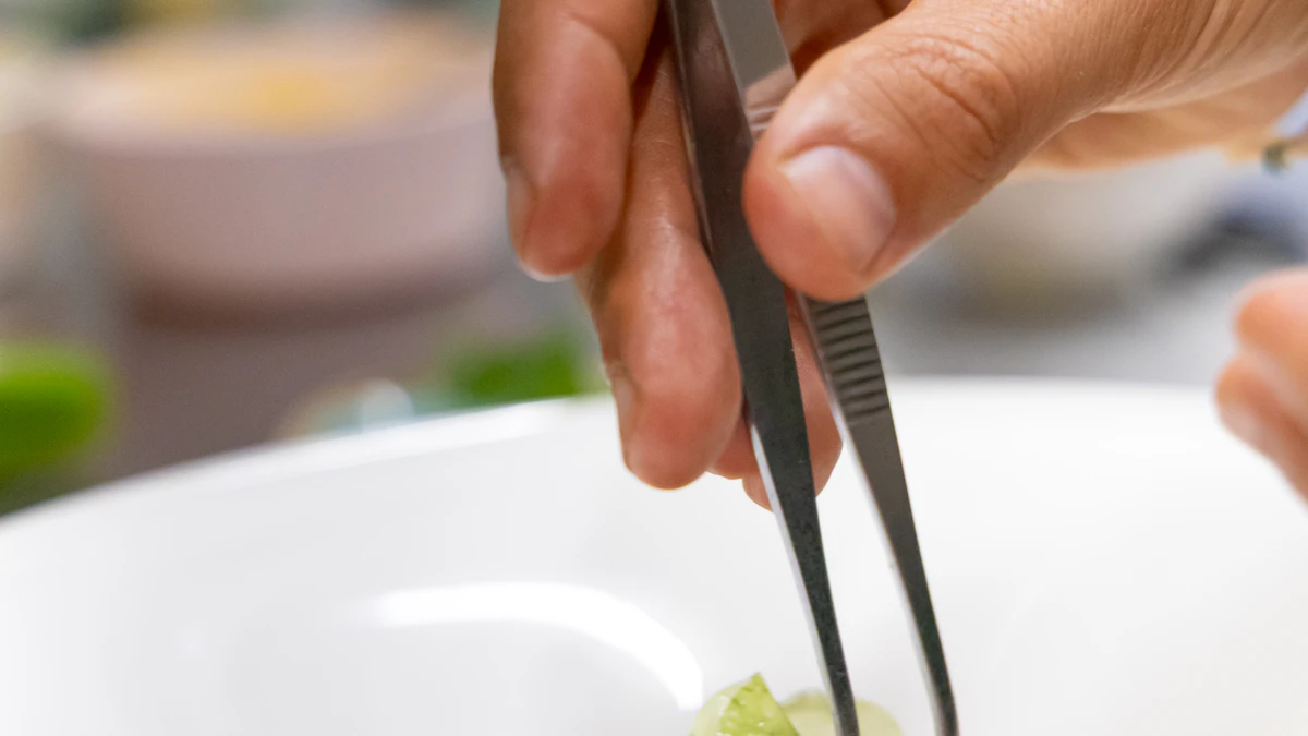 Michelin star Singapore chef plating gourmet dish