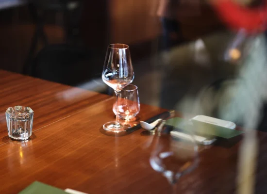 Michelin star Singapore fine dining table setting